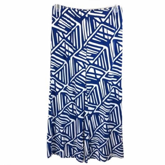 Chico’s‎ Line Game Palazzo Pants Blue White Size 3P petite XLP NEW!!! - Picture 1 of 12